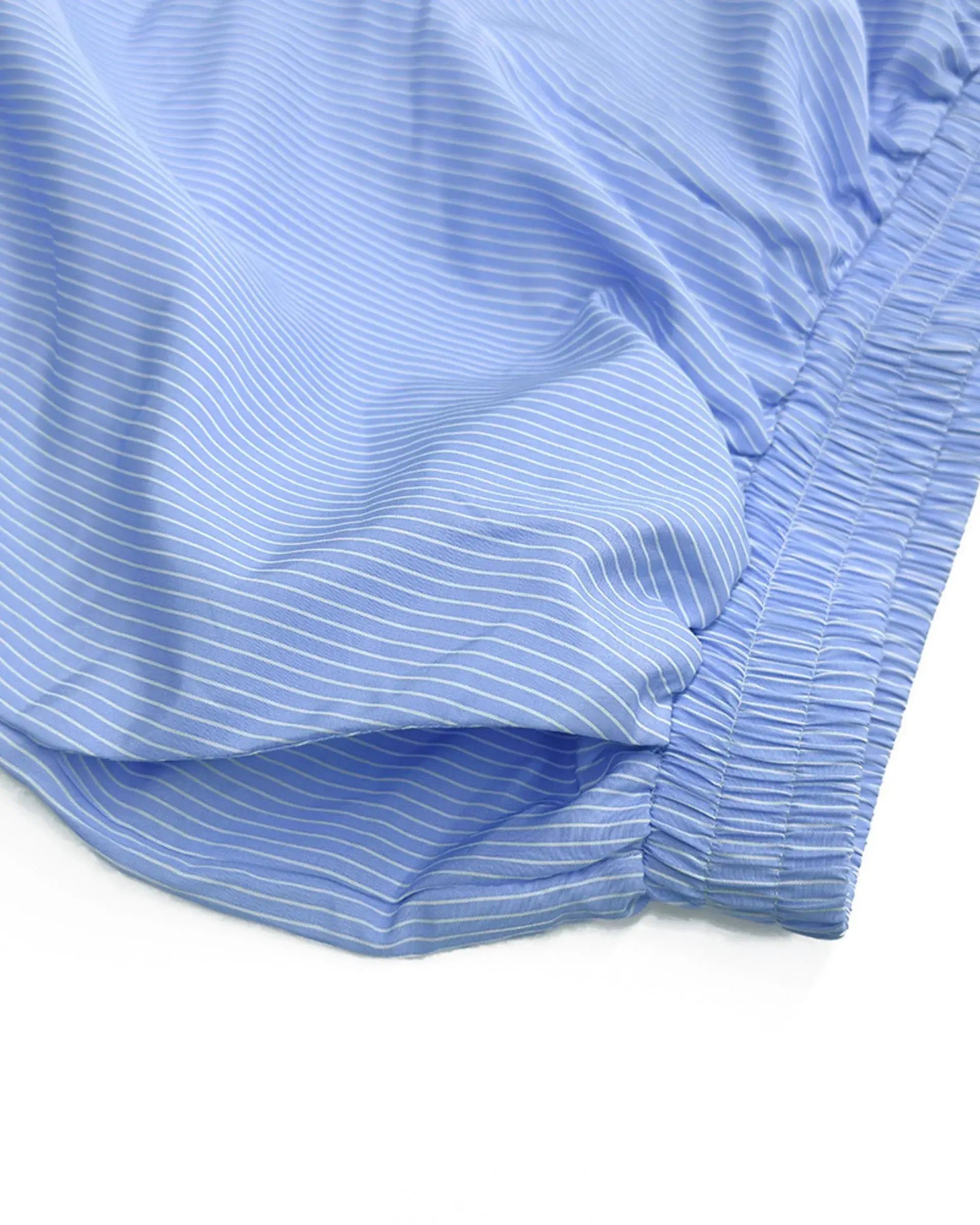 Striped Two-Piece Lounge Set – Oversized Button-Up Shirt & Wide Leg Pants for Women