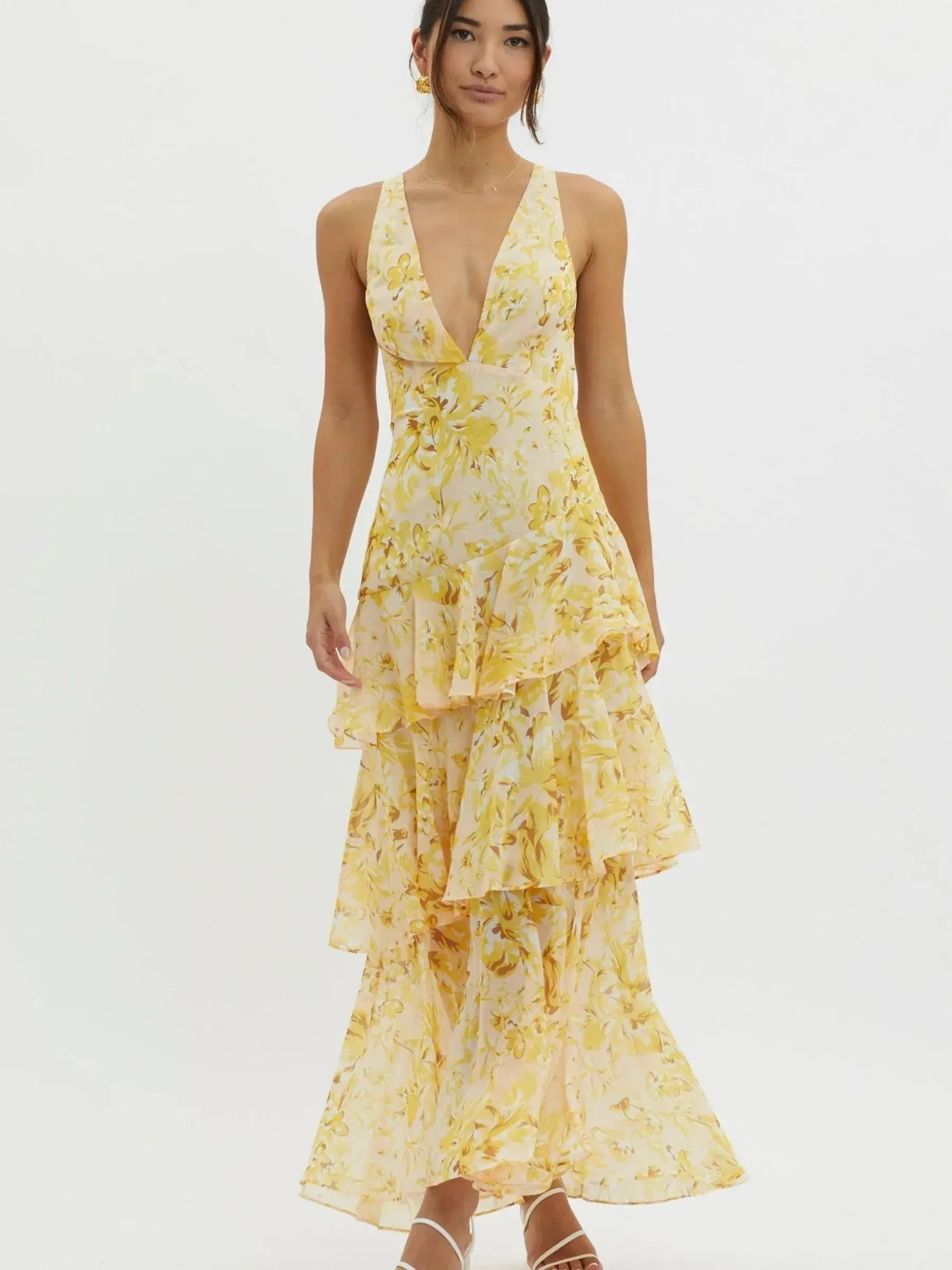 Emily™ - Floral Midi Dress with Shift Design